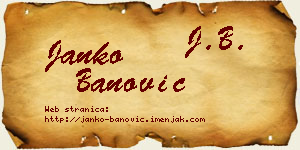 Janko Banović vizit kartica